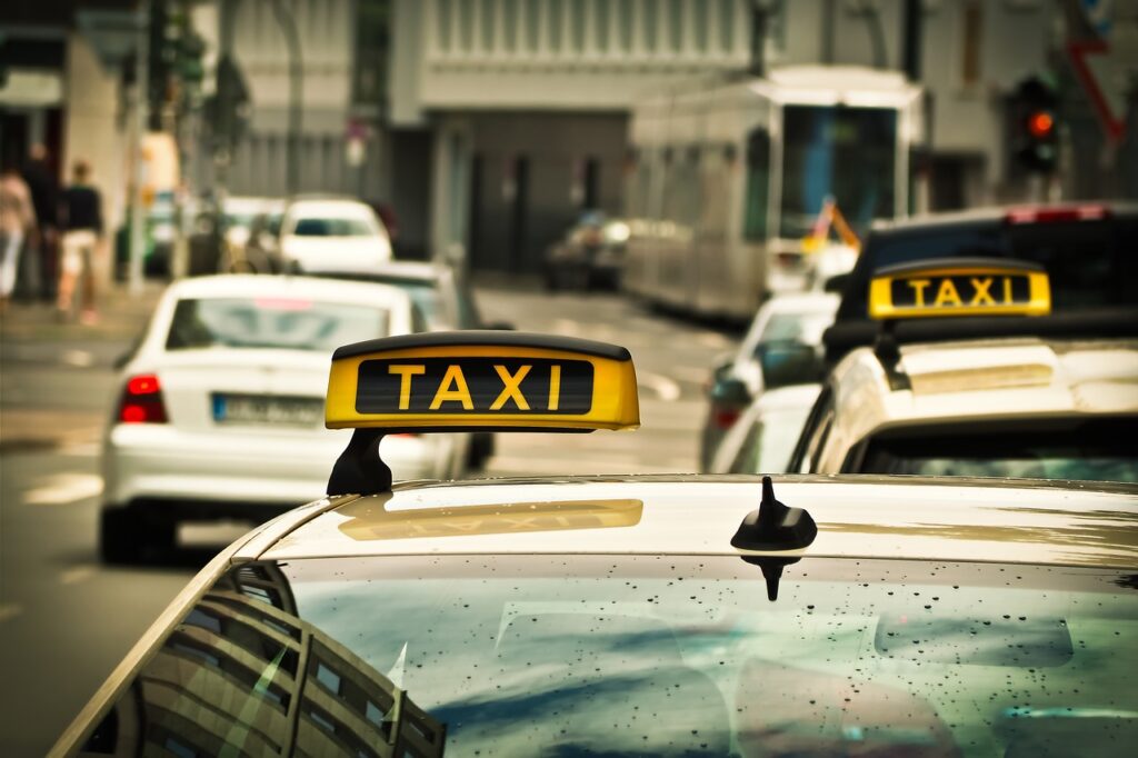 taxi, auto, road
